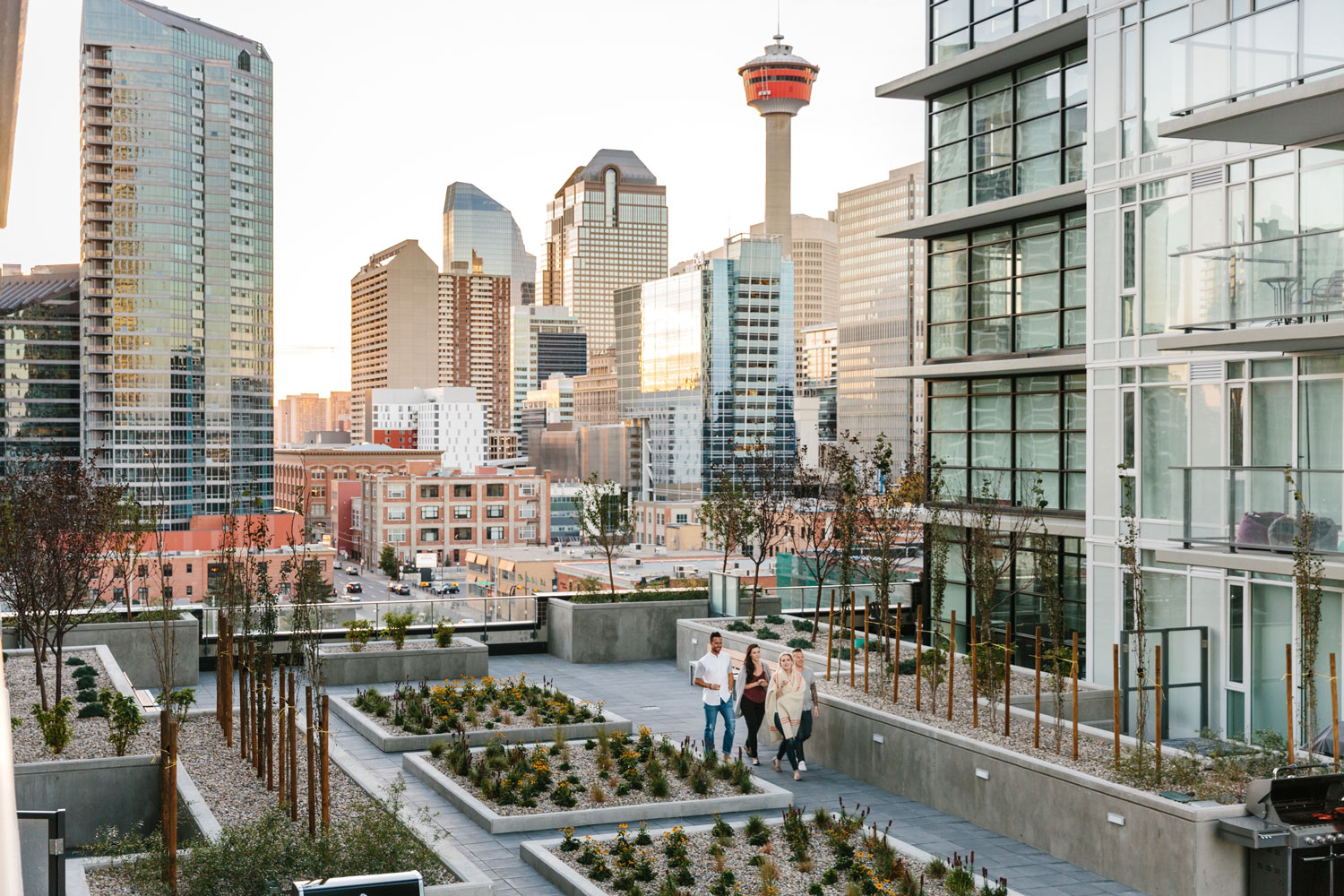 Modern amenity rooftop space
